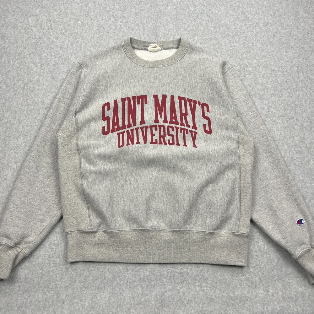 Saint Marys University Sweatshirt Mens Medium Gray Champion Reverse Weave Fleece